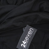 24Seven Comfort Apparel Womens Knit Belted Faux Wrap Dress Black 1X