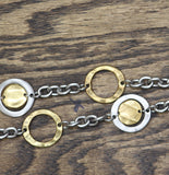 Premier Designs Charm Pendant Heavy Chain Necklace Silver Gray / Gold 20" + 5"