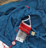 Red Carter Balconette One Piece Miss Mermaid Swimsuit Indigo Dye Blue Green XS