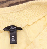 Aqua Cotton Maxi A-Line Eyelet Skirt AQ9697 Butter Yellow M