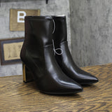 A New Day Sienna Low-Shaft Heeled Boots 94637413 Black / Gold 6.5M