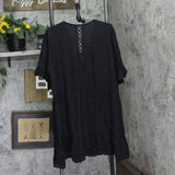 Raviya Womens Plus Size Lace-Inset Mini Cover Up 76399X Black 0X