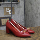 Tommy Hilfiger Womens Nanya Block Heel Pumps TWNANYA Red 7.5M