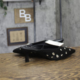 A New Day Womens Katia Heels Satin Rhinestone Mule 94663385 Black 10M