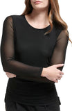 Calvin Klein Stretch Long Sleeve Ruched Sides Mesh Novelty Blouse M2JHI857