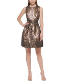 Vince Camuto Women's Metallic Jacquard Sleeveless Dress VC2M2540
