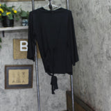 State Of Day Womens 2-Pc. Fluid-Knit Pajama Cardigan Pants 100189719MS Black XS