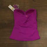 Anne Cole Womens Twist Front Bandeaukini Swim Top Bikini Fuchsia Purple M
