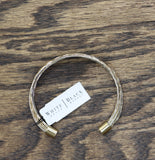 White House Black Market Open Cuff Bangle Bracelet Gold / Silver Gray