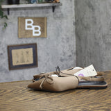 A New Day Camille Satin Slingback Bow Flats 94648291 Taupe Brown 6.5M