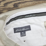 Eddie Bauer Mens Flat Front Dress Suit Pants 166a7640139dd5 Khaki Brown 40x30