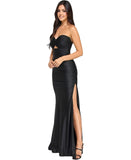 Emerald Sundae Juniors Strapless Twist-Front Cutout Gown Black M