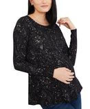 A Pea in the Pod Womens Maternity Paisley Jacquard Top 7056901 Black S