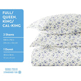 Ienjoy Home Cover Soft 3-Piece Set with Shams Blossom Light Blue King / Cal King