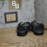 A New Day Double Band Buckle Slide Sandals with Memory Foam Insole Black 7.5M