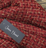 Jessica Howard Womens Petite Tweed Embellished Shift Dress Red / Gold 12P