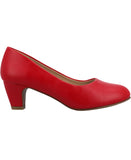 Journee Collection Luu Comfort Insole Round Toe Low Block Heel Pumps Red 7.5M