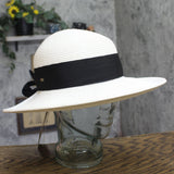 Scala Womens Paper Braid Hat with Dimensional Brim LP149 White