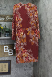 London Times Jersey Knit Floral Sheath Dress Rust Orange / Gold 14