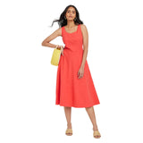 A New Day Womens Corset Midi A-Line Dress 93215297 Coral Red 8