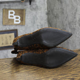 A New Day Mid-Calf Cone Heel Boots with Memory Foam Leopard Brown Multi 7M