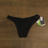 Volcom Womens Simply Solid V Bottom Swimsuit Bikini Bottom Caviar Black M