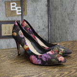 Asos Womens Floral Pull On Stiletto Heels 1678aac4e6f0df Black Floral Multi 8