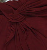 Betsy & Adam Petite Cap Sleeve Gathered Jewel Neck Gown Dress Bordeuax Red 14P
