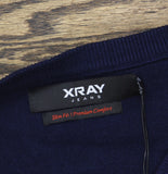 XRAY Mens V-Neck Sweater Basic Slim Fit Pullover XMW-39137 Navy Blue 2XL