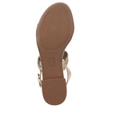 Naturalizer Nia Strappy Slingback Sandal Leather Block Heel Champagne Brown 5M