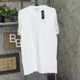 Galaxy Slim Fit Short Sleeve Henley Tee with 3-Button Placket White XL