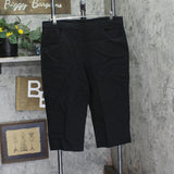 Alfred Dunner Cropped Ponte Pull-On Pants Black 16W