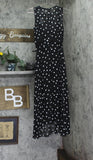 Tommy Hilfiger Sleeveless Belted Polka Dot Chiffon Midi Dress Black / Ivory 2
