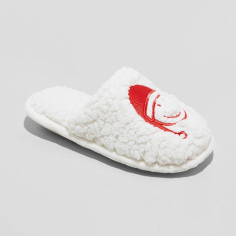 Wondershop Kids Girls Holiday Santa Happy Face Scuff Slippers 88897549