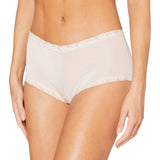 Maidenform Microfiber Lace Boyshort Panty 40760 Sandshell Pink Brown L