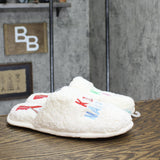 Wondershop Holiday Kinda Naughty Kinda Nice Scuff Slippers Cream Off White XL
