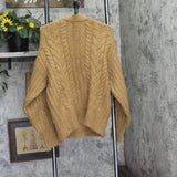 A New Day Womens Round Neck Cable Knit Pullover Sweater 94645899 Heather Brown M