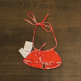 Roxy Womens Double Strap Bikini Swim Top 434002092-RDR-S Red Orange Palm S