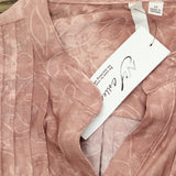 Ny Collection Womens Plus Size 3/4 Roll Tab Sleeve Y-Neck Top Mauve Pink 1X