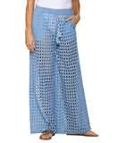 Dotti Womens Cotton Openwork Dot Drawstring-Waist Pants 85289 Light Blue M