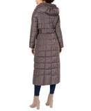 Cole Haan Womens Quilted Hooded Down Maxi Puffer Coat 1677d2fbce96d5 Gray 2XL