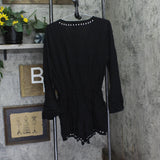 Bar III Womens Tell Me About It Stud Cover-Up Romper MBST24833 Black / Silver M