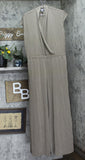 Lisa Rinna Collection Womens Regular Surplice Wide Leg Jumpsuit Mocha Brown L
