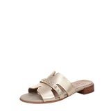 Naturalizer Niche Slide Sandal Metallic Leather Studded Champagne Brown 8M