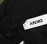 DKNY Womens Asymmetrical Sweater Mesh Sleeve Dress DD4HNC35 Black M