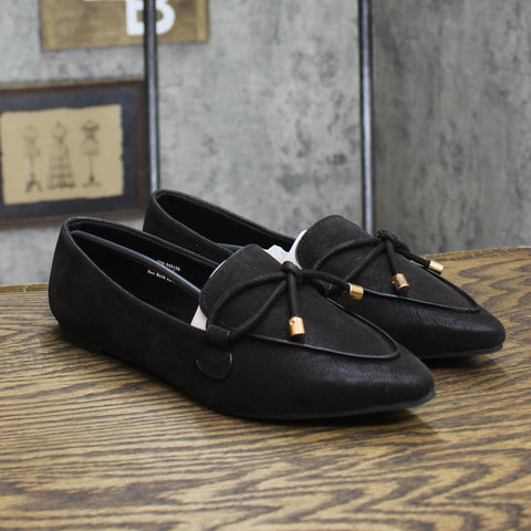 Journee Collection Womens Muriel Slip On Pointed Toe Loafer Flats Black 6.5M