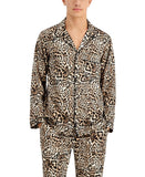 Inc International Concepts Men's Cheetah-Print Satin Pajama Shirt Animal Print M
