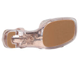 Kenneth Cole Reaction Girls Cinderella Shine Block Heel Sandals Blush Pink 12