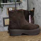 Wild Fable Womens Honor Boots Faux Suede Platform Combat Boots Dark Brown 9M