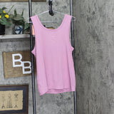 State Of Day Womens Ribbed Sleep Tank Top 100180162MS Mauve Orchid Purple XL
